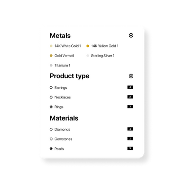 Filter customization with Swatches
